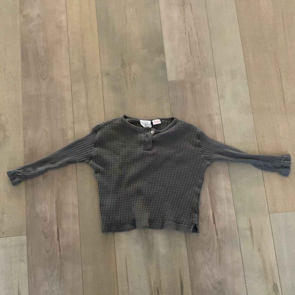 Zara gray waffle knit long-sleeve shirt | Size 3T |